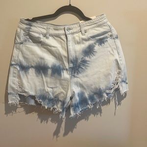 Denim tie dye shorts!